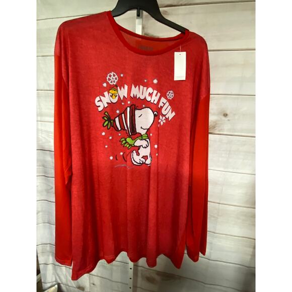 Brand New Peanuts Women's Size 3X Plus Snoopy Holidays Christmas Pajama Set - Picture 2 of 7